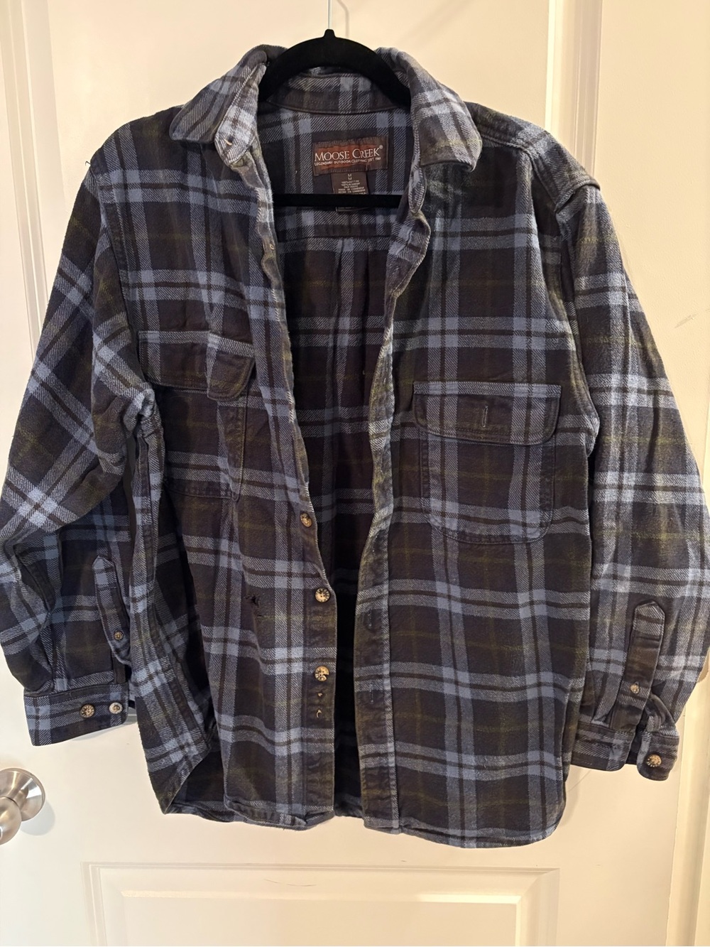Moose Creek Blue & Black Plaid Flannel Shirt Jacket